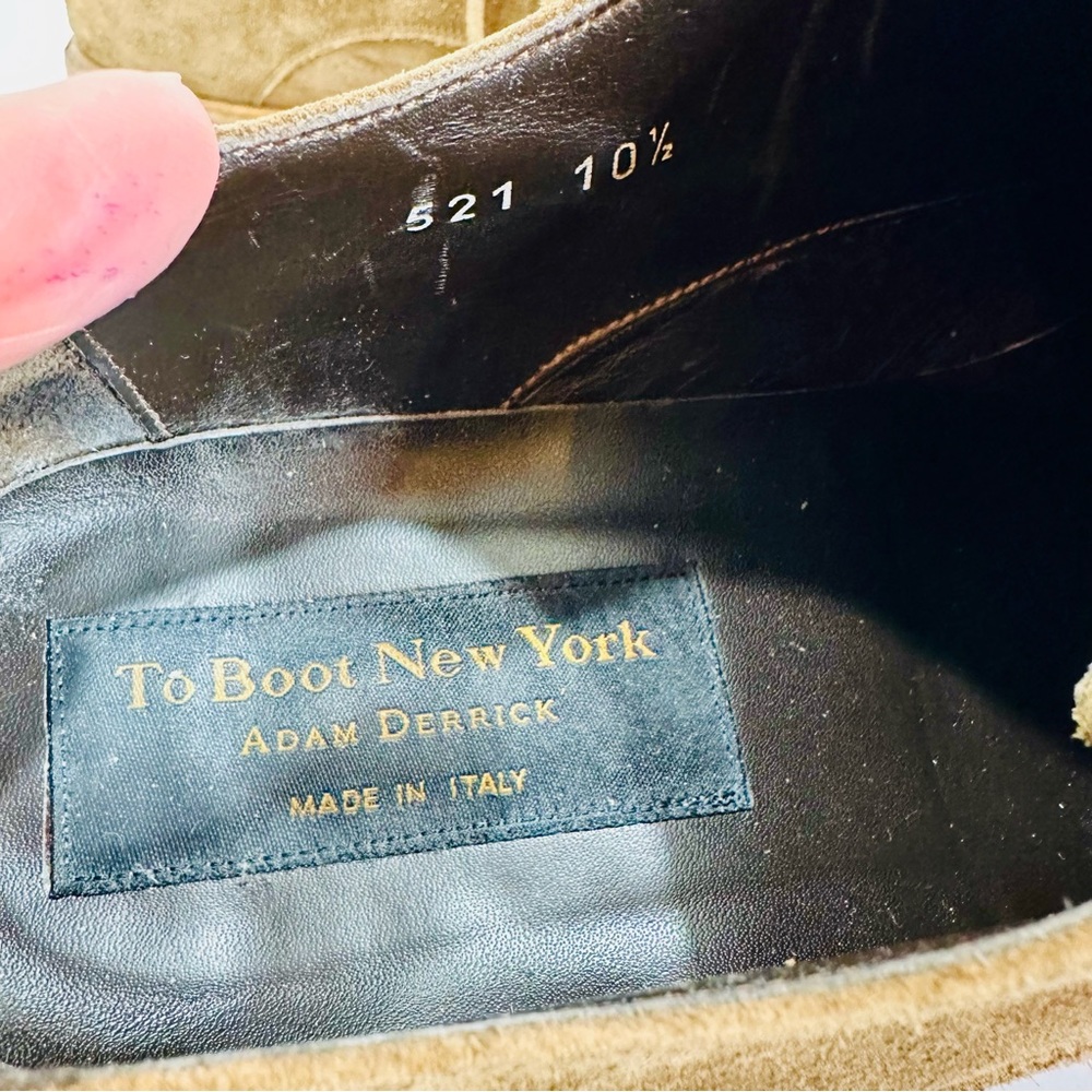 🩷 PETERSON MID BROWN SUEDE DERBY LACE UP MENS SIZE 10.5 TO BOOT NEW YORK ITALY - Picture 10 of 12